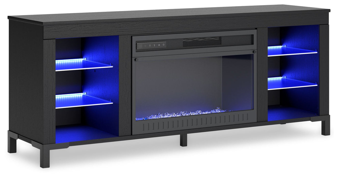 Cayberry - Black - TV Stand With Fireplace