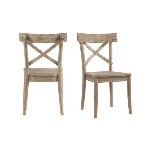 Callista - X-Back Wooden Side Chair (Set of 2) - Beach - Stylish Home Furniture