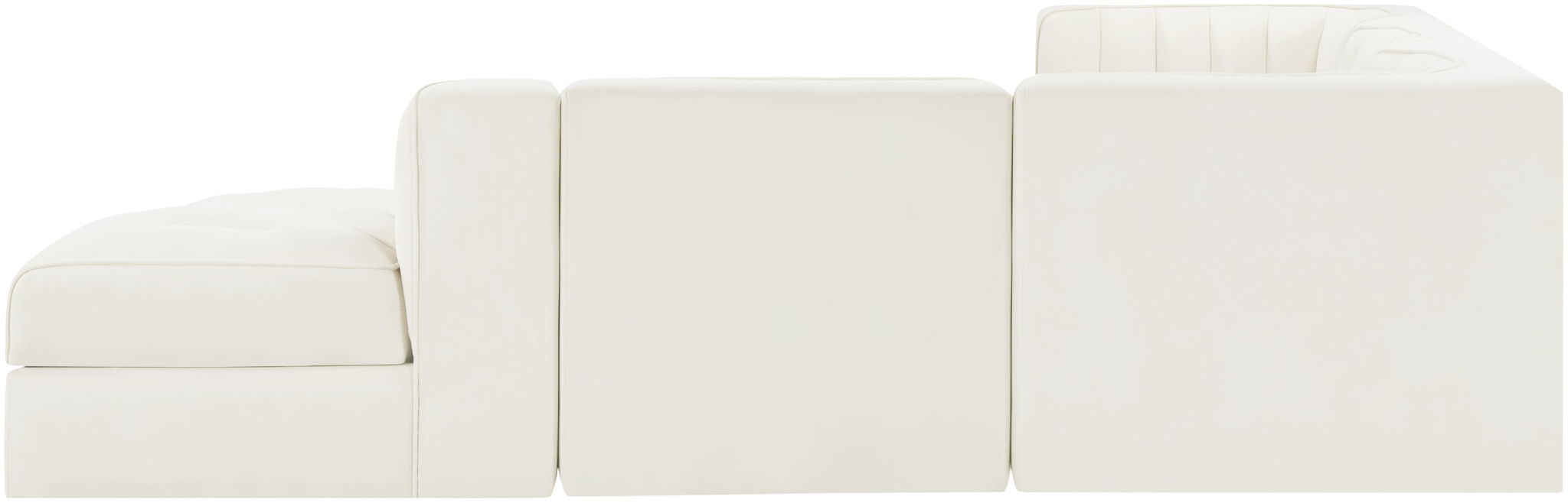 Rummi - Velvet Performance Fabric Upholstered 5 Piece Modular Sectional - Stylish Home Furniture