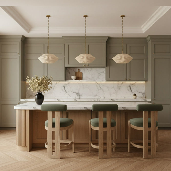 Arienzo - Velvet Performance Fabric Upholstered Counter Stool (Set of 2)