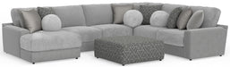 Canyon - 4 Piece Sectional With Cuddler Seat Cushions, Included Accent Pillows And Cocktail Ottoman (Left Side Facing Chaise) - Platinum - Stylish Home Furniture