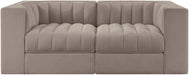 Rummi - Velvet Performance Fabric Upholstered 2 Piece Modular Loveseat - Stylish Home Furniture