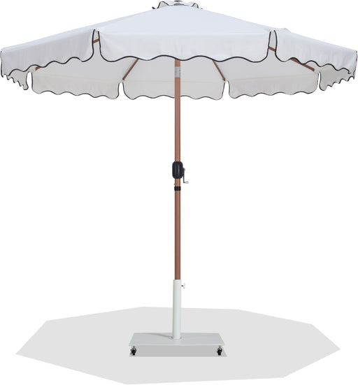 Amalfi - Aluminum Patio Umbrella - White Base / Light Brown Pole