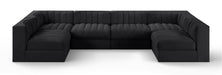 Rummi - Armless Velvet Performance Fabric Upholstered 6 Piece Modular Sectional - Stylish Home Furniture
