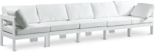 Nizuc - Outdoor Patio 5 Seat Modular Sofa With White Frame