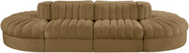 Rummi - Oval Velvet Performance Fabric Upholstered 8 Piece Modular Sectional - Stylish Home Furniture