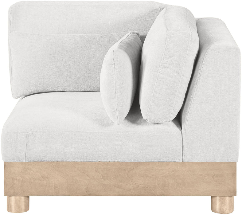 Turin - Chenille Fabric Upholstered Modular Corner Chair - Natural Base - Stylish Home Furniture