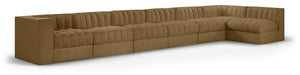 Rummi - Velvet Performance Fabric Upholstered 7 Piece Modular Sectional, L-Shaped (Right) - Stylish Home Furniture