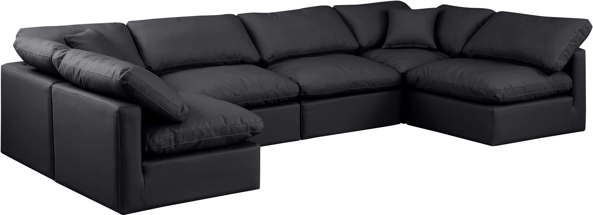 Indulge - Faux Leather 6 Piece Modular U-Shaped Sectional - Stylish Home Furniture