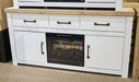 Savonport - XL TV Stand With Fireplace Option - White / Brown - Stylish Home Furniture