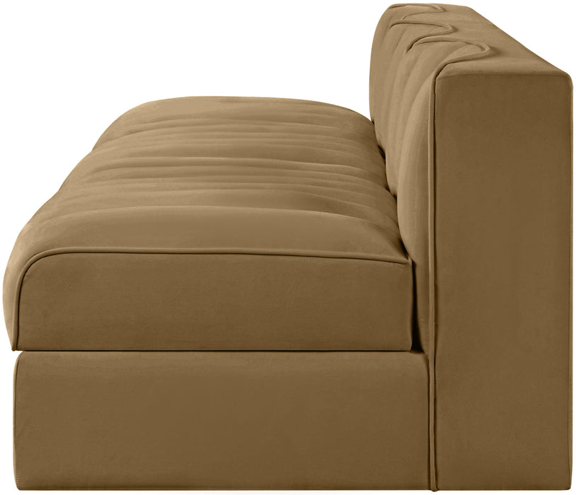 Rummi - Velvet Performance Fabric Upholstered 3 Piece Modular Armless Sofa - Stylish Home Furniture