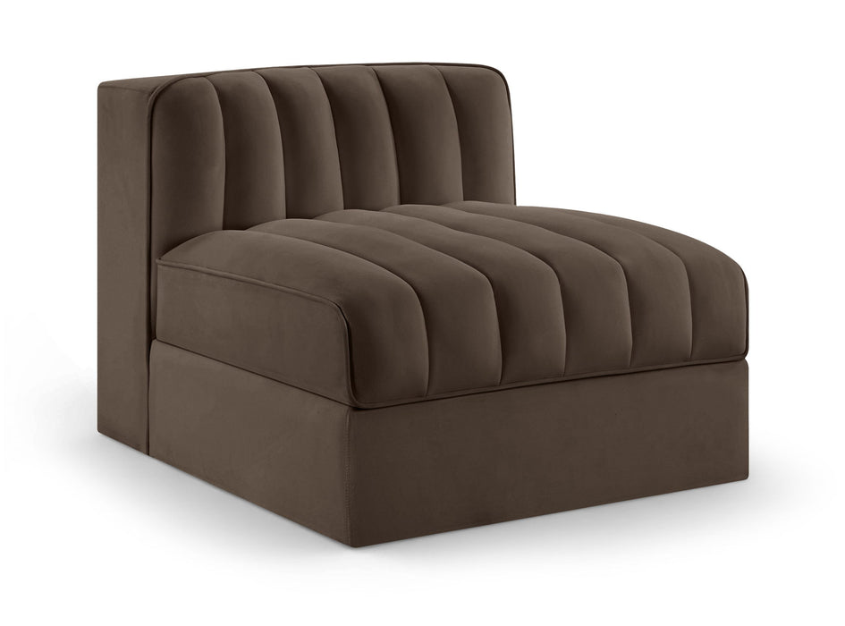 Rummi - Velvet Performance Fabric Upholstered Modular Armless Chair - Stylish Home Furniture