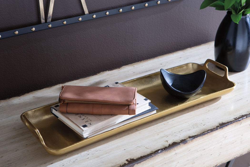 Posy - Tray - Gold Finish - Stylish Home Furniture