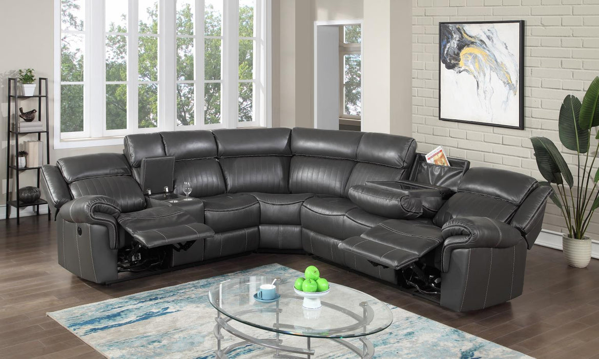 U21 - 3 Piece Power Reclining Sectional With Screen - Black