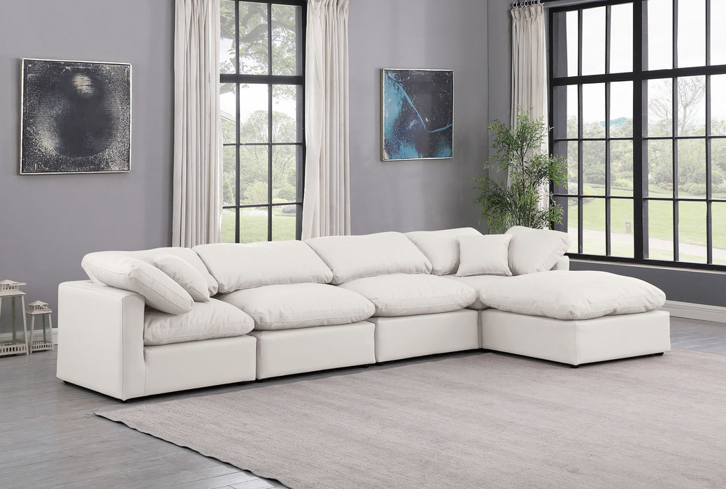 Indulge - Faux Leather 5 Piece Modular Sectional With Chaise