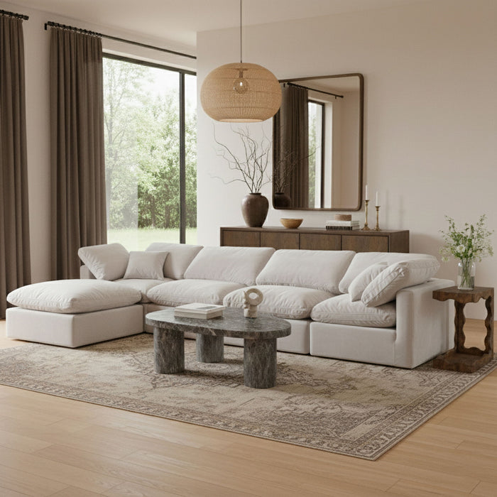 Indulge - Velvet 5 Piece Modular Sectional With Chaise