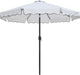 Amalfi - Aluminum Patio Umbrella - White Base / Black Pole - Stylish Home Furniture