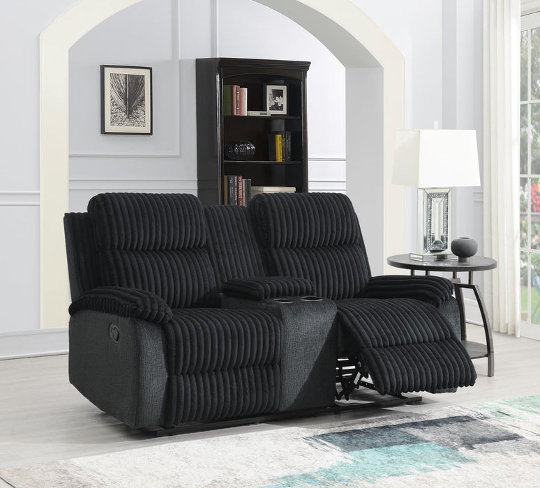 U181 - Corduroy Motion Loveseat - Black