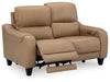 Mosswell - Power Reclining Loveseat With Adj Headrest - Toffee - Stylish Home Furniture