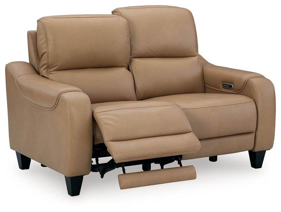 Mosswell - Power Reclining Loveseat With Adj Headrest - Toffee - Stylish Home Furniture