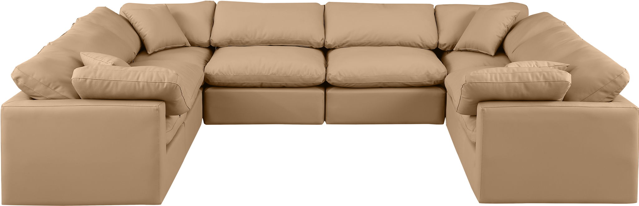 Indulge - Faux Leather 8 Piece Modular Sectional - Tan - Stylish Home Furniture