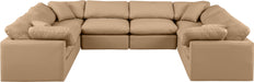 Indulge - Faux Leather 8 Piece Modular Sectional - Tan - Stylish Home Furniture