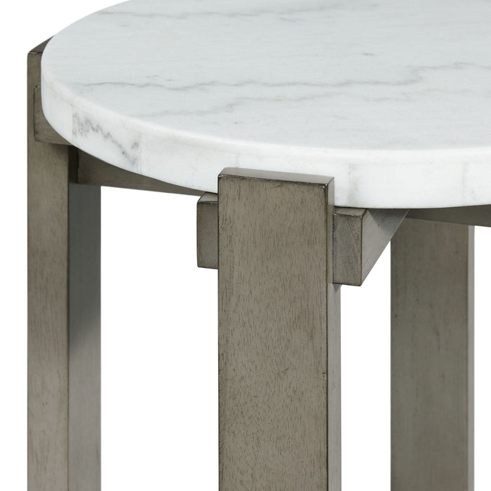 Rosamel - Round End Table - Gray - Stylish Home Furniture