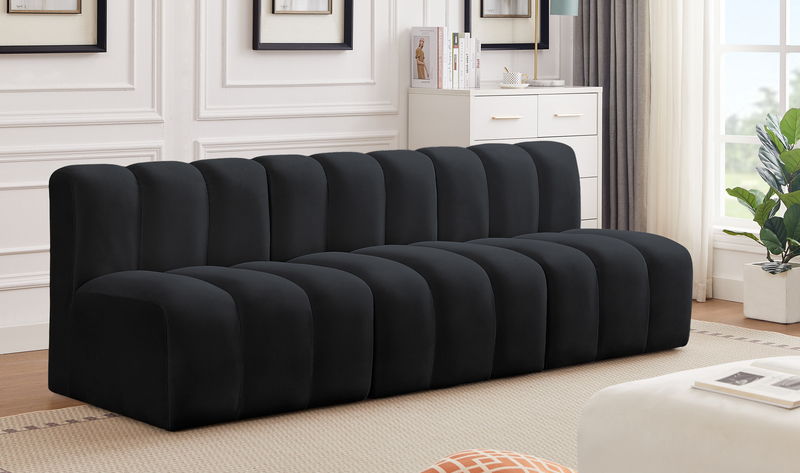 Arc - Velvet 3 Piece Modular Straight Sofa