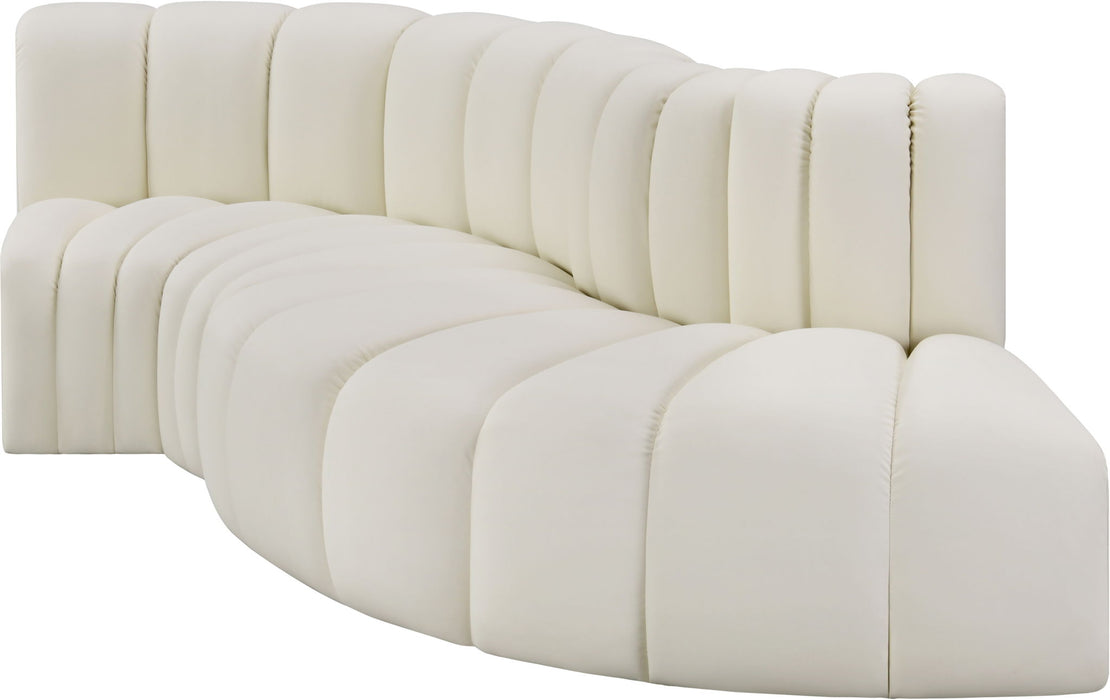 Arc - Faux Leather 4 Piece L-Shaped Modular Sofa