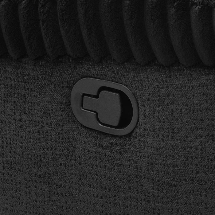 U144 - Corduroy Motion Loveseat - Black