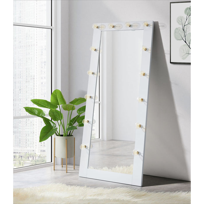 Lindy - Floor Mirror - Glossy White - Stylish Home Furniture