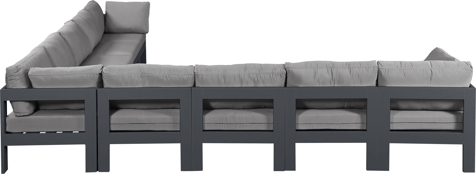 Nizuc - Outdoor Patio 9 Piece Modular Sectional With Gray Frame