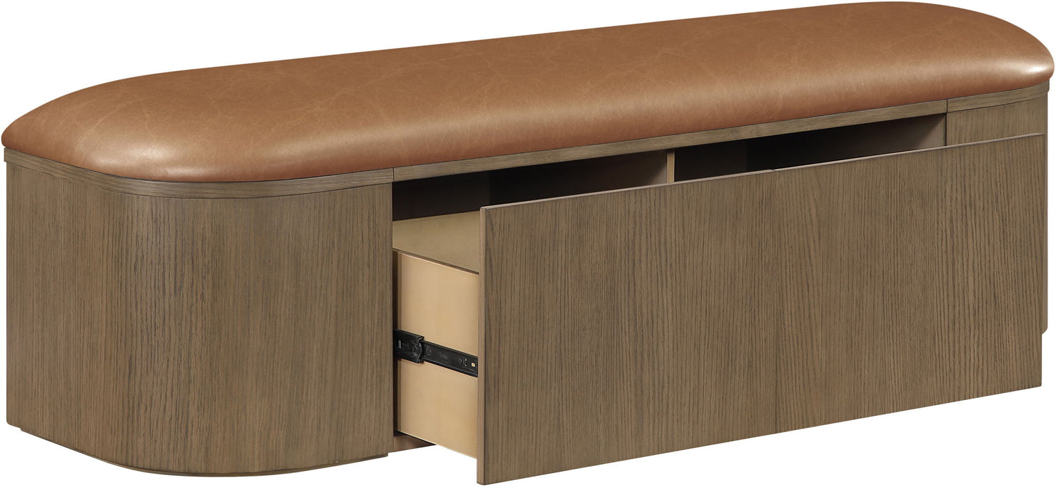 Velden - Upholstered Storage Bench With Stained Brown Base