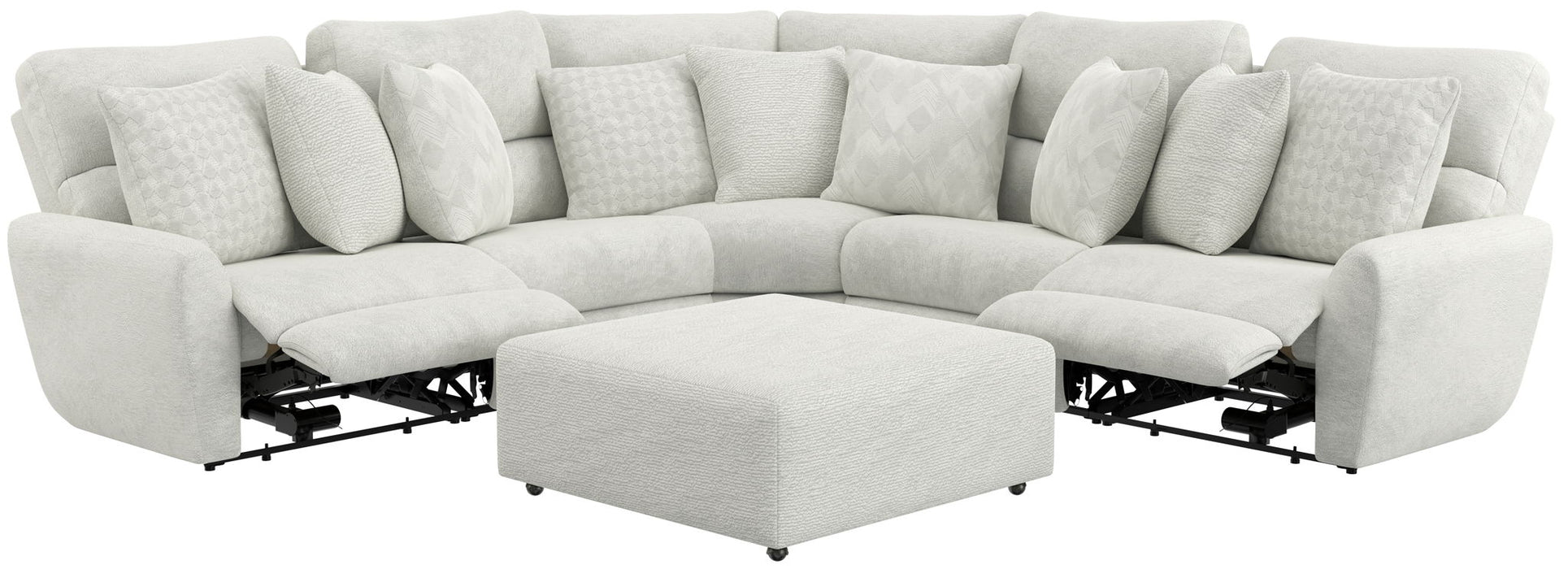 Majesty - Deep Seating Power Reclining Sectional And Ottoman - Stylish Home Furniture
