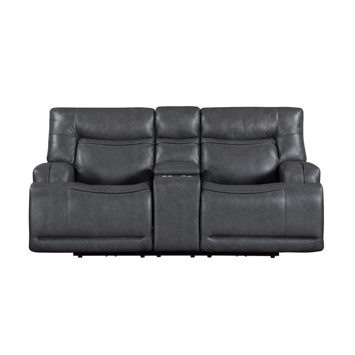 Titan - Console Loveseat With Dual Recliners - Gray