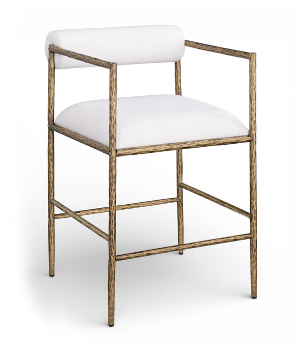 Axis - Linen Textured Cream Fabric Upholstered Counter Stool (Set of 2) - Stylish Home Furniture