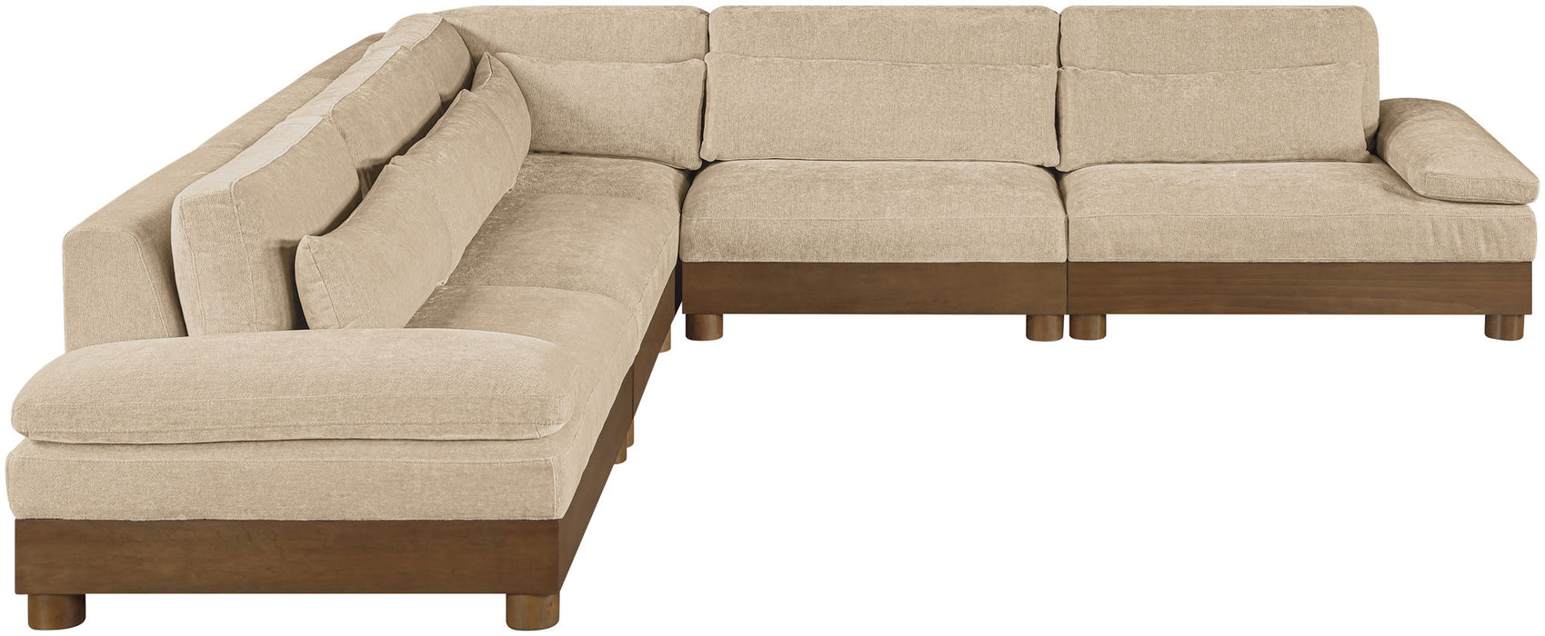 Turin - Chenille Fabric Upholstered Modular Sectional - Beige