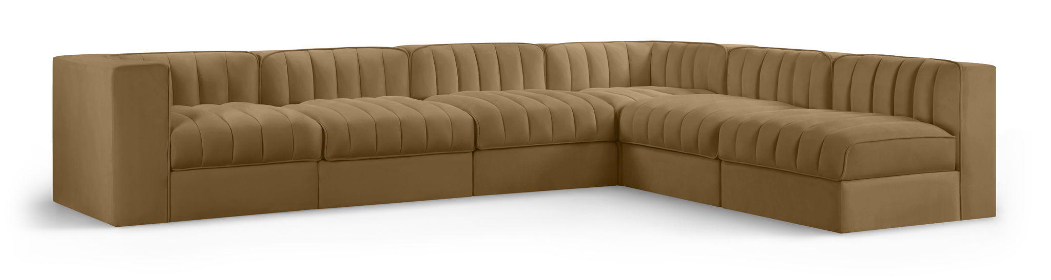 Rummi - Velvet Performance Fabric Upholstered 6 Piece Modular Sectional - Stylish Home Furniture