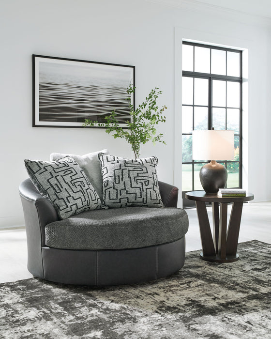 Brixley Pier - Oversized Swivel Accent Chair - Graphite - Stylish Home Furniture