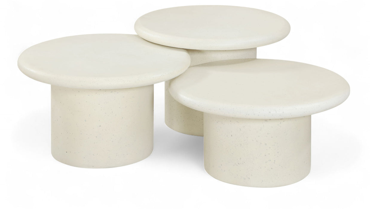 Emara - 3 Piece Concrete And Fiberglass Indoor / Outdoor Coffee Table