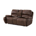 Atlantis - Power Motion Loveseat With Power Motion Head Recliner & Console - Heritage Brown - Stylish Home Furniture