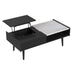 Lanette - Coffee Table With White Marble And Lift-Top - Black - Stylish Home Furniture