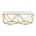 Riko - Rectangular Coffee Table With Metal Leg - Gold - Stylish Home Furniture