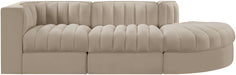 Rummi - Velvet Performance Fabric Upholstered 3 Piece Modular Sectional - Stylish Home Furniture