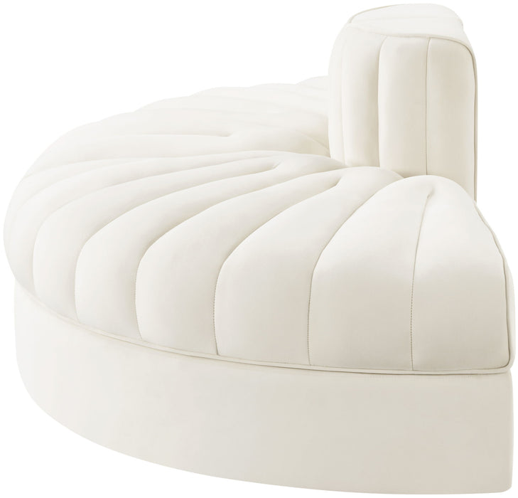 Rummi - Velvet Performance Fabric Upholstered 2 Piece  Rounded Modular Loveseat - Stylish Home Furniture