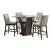 Dapper - 5 Piece Round Counter Height Dining Set (Table And Four Chairs) - Walnut - Stylish Home Furniture