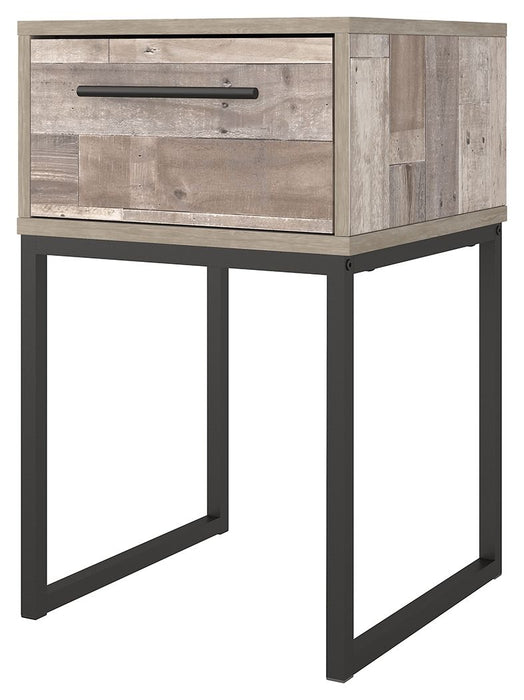 Neilsville - One Drawer Night Stand - Vinyl-Wrapped - Whitewash