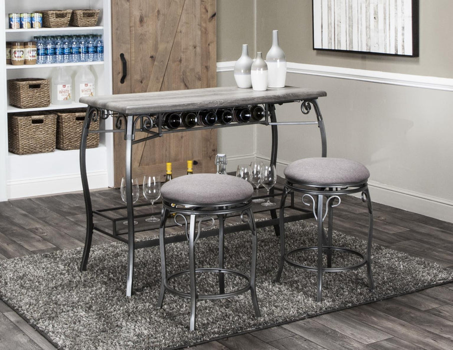 D902 - Bar Unit & 2 Stools - Gray