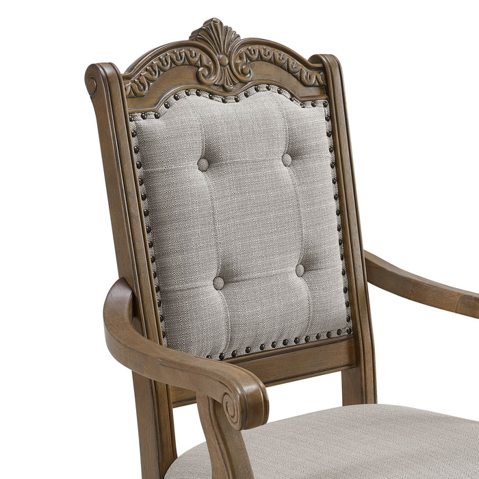 Madison Park - Dining Arm Chair (Set of 2) - Walnut / Beige - Stylish Home Furniture