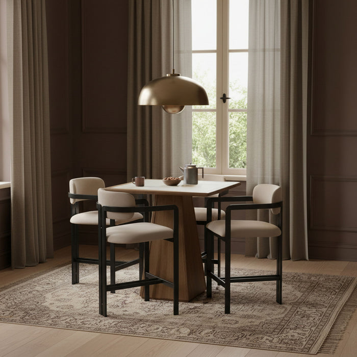 Aurum - Vegan Leather Upholstered Counter Stool - Taupe